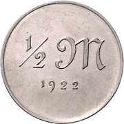 ½ Mark Pattern, Germany, 1922 reverse image