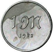 1 Mark, Germany, 1922 reverse image