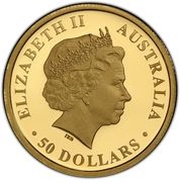 50 Dollars - Elizabeth II 4th Portrait - Koala - Gold Bullion Coin obverse image