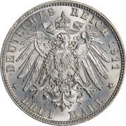 3 Mark, Germany, 1908-1914 reverse image
