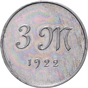3 Mark Pattern, Germany, 1922 reverse image