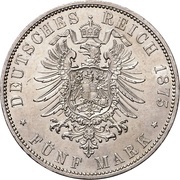 5 Mark, Germany, 1875-1888 reverse image