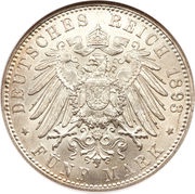5 Mark, Germany, 1891-1913 reverse image