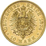 10 Mark, Germany, 1874 reverse image
