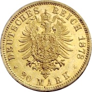 20 Mark, Germany, 1875-1889 reverse image