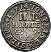 4 Mariengroschen, Germany, 1671 reverse image