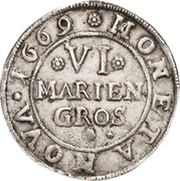 6 Mariengroschen, Germany, 1668-1672 reverse image