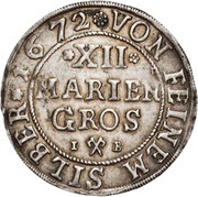 12 Mariengroschen, Germany, 1671-1672 reverse image