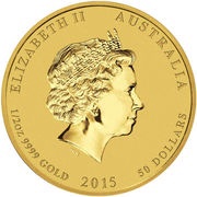 50 Dollars - Elizabeth II 4th Portrait - Year of the Goat - Gold Bullion Coin obverse image