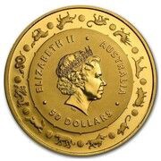 50 Dollars - Elizabeth II 4th Portrait - Year of the Monkey - Gold Bullion Coin obverse image