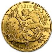 50 Dollars - Elizabeth II 4th Portrait - Year of the Monkey - Gold Bullion Coin, Australia, 2016 reverse image