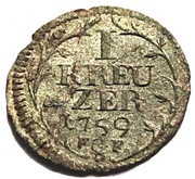 1 Kreuzer - Louis IX, Germany, 1759 reverse image