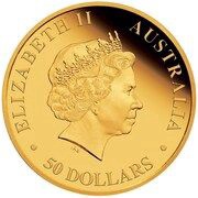 50 Dollars - Elizabeth II 4th Portrait - Kangaroo - Gold Bullion Coin obverse image
