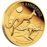 50 Dollars - Elizabeth II 4th Portrait - Kangaroo - Gold Bullion Coin, Australia, 2018 reverse image