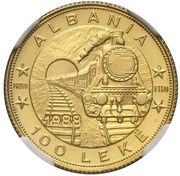 100 Lekë Albanian Railroads; Essai, Albania, 1988 reverse image