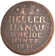 2 Heller - William VIII, Germany, 1745 reverse image