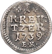 1 Kreuzer - William VIII, Germany, 1739 reverse image