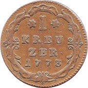 1 Kreuzer - William IX, Germany, 1773 reverse image