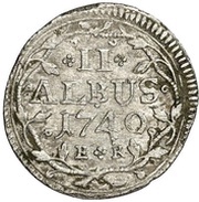 2 Albus - William VIII, Germany, 1740 reverse image