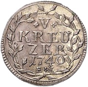 5 Kreuzer - William VIII, Germany, 1740 reverse image