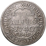 6 Albus - William VIII, Germany, 1740-1744 reverse image