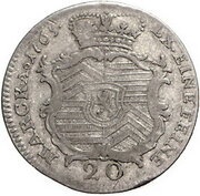 20 Kreuzers - William IX, Germany, 1765 reverse image