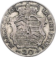 20 Kreuzers - William IX, Germany, 1766 reverse image