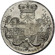 ½ Thaler - William IX under guardianship of Maria of England Konventionshalbtaler, Germany, 1763 reverse image