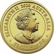 50 Dollars - Elizabeth II 6th Portrait - Piedfort Sovereign obverse image