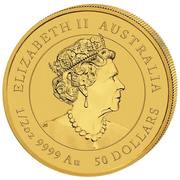 50 Dollars - Elizabeth II 6th Portrait - Year of the Mouse - Gold Bullion Coin obverse image