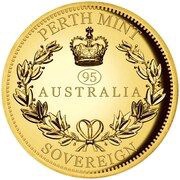 50 Dollars - Elizabeth II 6th Portrait - Australian Sovereign; Queen Elizabeth II 95th Birthday, Australia, 2021 reverse image
