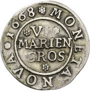 6 Mariengroschen, Germany, 1668-1674 reverse image