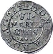 6 Mariengroschen, Germany, 1674 reverse image