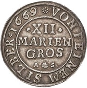 12 Mariengroschen, Germany, 1669-1674 reverse image