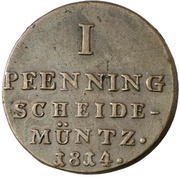 1 Pfenning - George III, Germany, 1814 reverse image