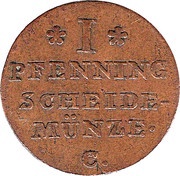 1 Pfenning - George III, Germany, 1814-1820 reverse image