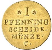 1 Pfenning - George III Gold Pattern, Germany, 1818 reverse image