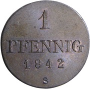 1 Pfennig - Ernest August, Germany, 1839-1842 reverse image
