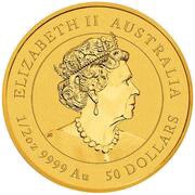 50 Dollars - Elizabeth II 6th Portrait - Year of the Ox - Gold Bullion Coin obverse image