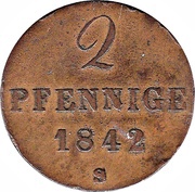 2 Pfennige - Ernest August, Germany, 1837-1846 reverse image