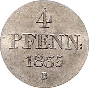 4 Pfennig - William IV, Germany, 1835-1837 reverse image