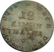 1⁄12 Thaler - George III, Germany, 1814-1816 reverse image