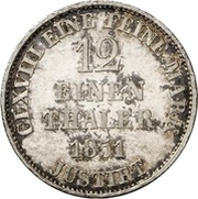 1⁄12 Thaler - Ernest August, Germany, 1848-1851 reverse image