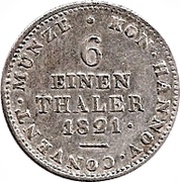 ⅙ Thaler - George IV, Germany, 1821 reverse image