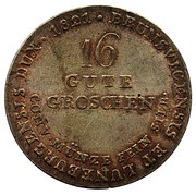 16 Gute Groschen - George IV, Germany, 1821 reverse image