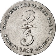 ⅔ Thaler - William IV ⅔ Ausbeutetaler, Germany, 1833 reverse image
