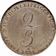 ⅔ Thaler - William IV, Germany, 1834 reverse image