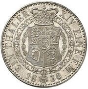 1 Thaler - William IV, Germany, 1836 reverse image