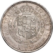 1 Thaler - Ernest August, Germany, 1838 reverse image