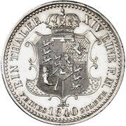 1 Thaler - Ernest August, Germany, 1840 reverse image